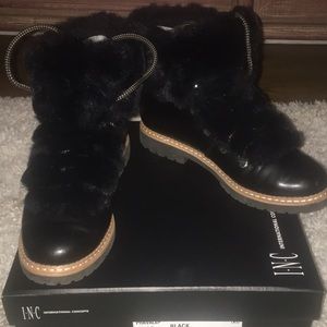 INC Fur Booties